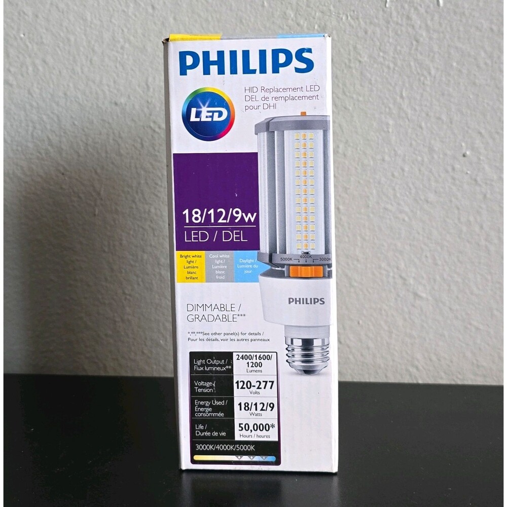Philips LED Corn Bulb E26 18/12/9W 3000/4000/5000K 2400lm Dimmable 120-277V